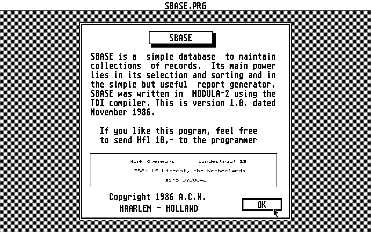 Sbase atari screenshot